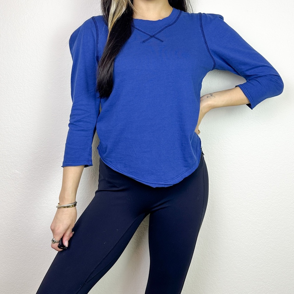 Free People Casual Blue Tee